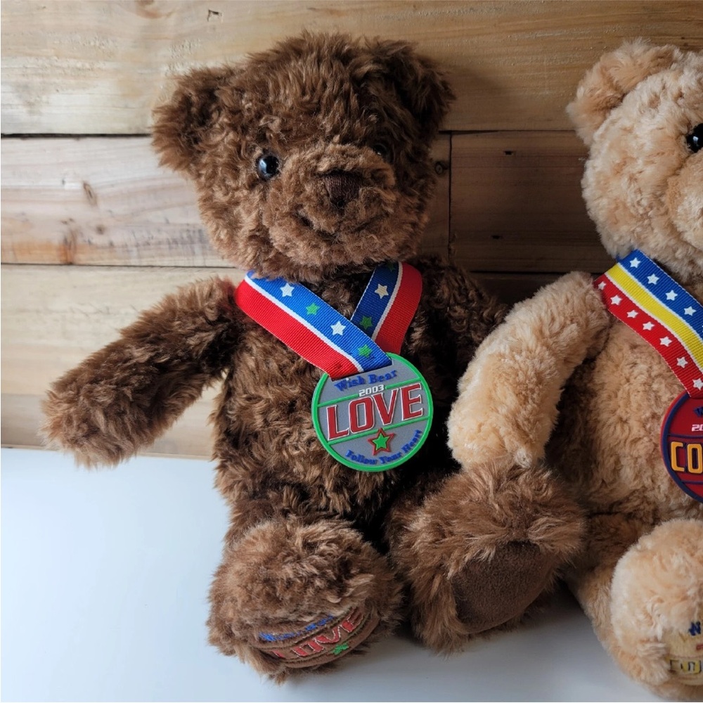 Gund 2003 Wish Bears Set, 3 Bears, Limited Edited, Love, Hope, Courage